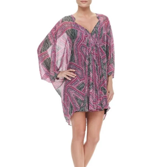 white christmas dresses Serena Silk Caftan Flowerland Blue x main image 1